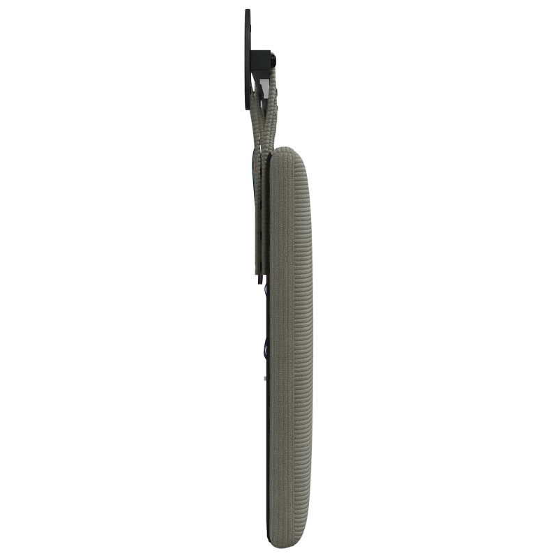 Wezgłowie wiszące Z lampą LED jasnoszary Tkanina sztruksowa