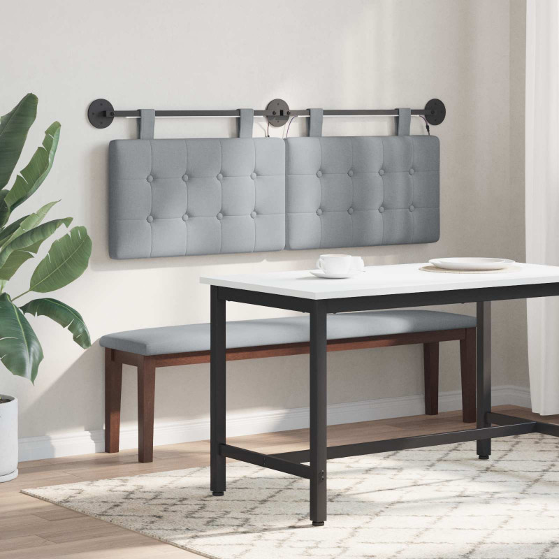 Wezgłowie wiszące Z lampą LED jasnoszary tkanina