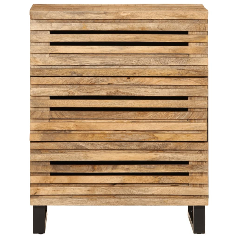 Szafki, 2 szt., 60x34x75 cm, surowe drewno mango