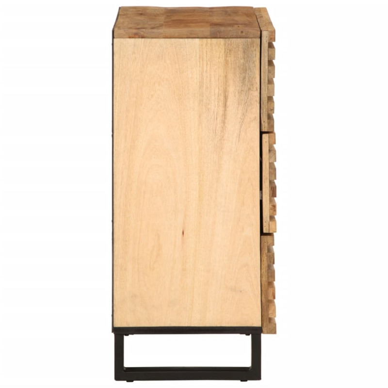 Szafki, 2 szt., 60x34x75 cm, surowe drewno mango