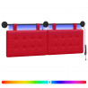 Wezgłowie wiszące Z lampą LED czerwony Ekoskóra