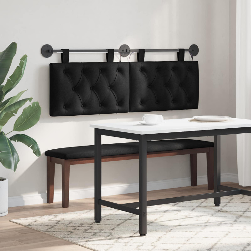 Wezgłowie wiszące Z lampą LED Czarny tkanina