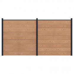 Panel ogrodzeniowy 2 pcs WPC i aluminium brązowy