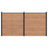 Panel ogrodzeniowy 2 pcs WPC i aluminium brązowy