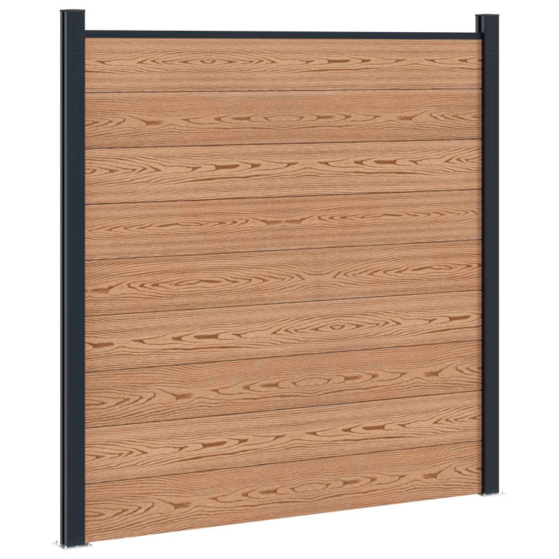 Panel ogrodzeniowy 2 pcs WPC i aluminium brązowy