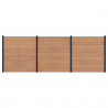 Panel ogrodzeniowy 3 pcs WPC i aluminium brązowy