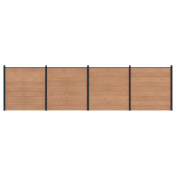 Panel ogrodzeniowy 4 pcs WPC i aluminium brązowy