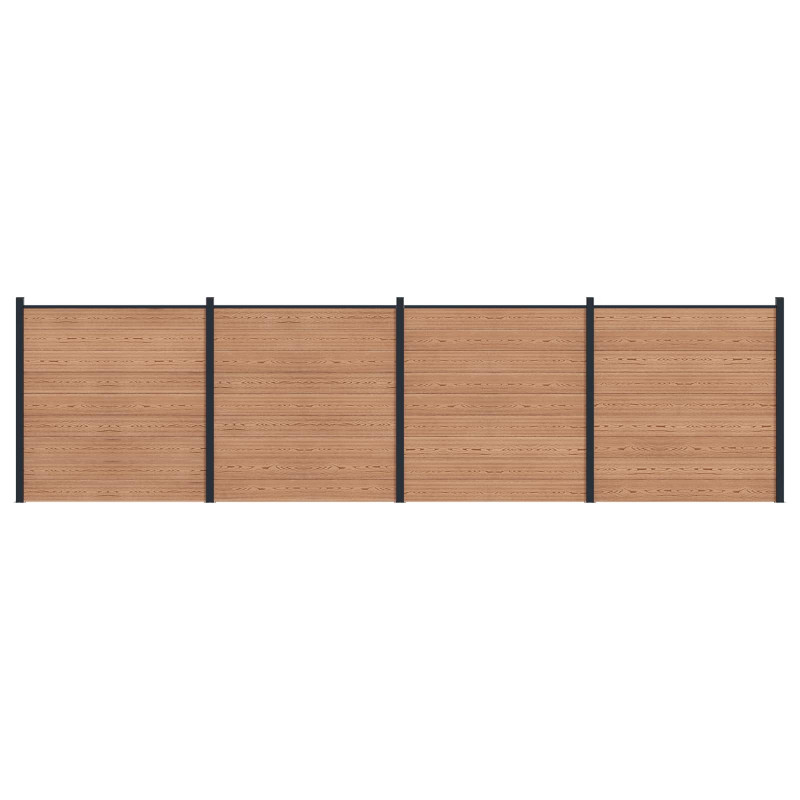 Panel ogrodzeniowy 4 pcs WPC i aluminium brązowy
