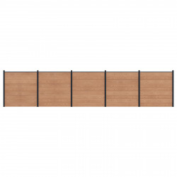 Panel ogrodzeniowy 5 pcs WPC i aluminium brązowy