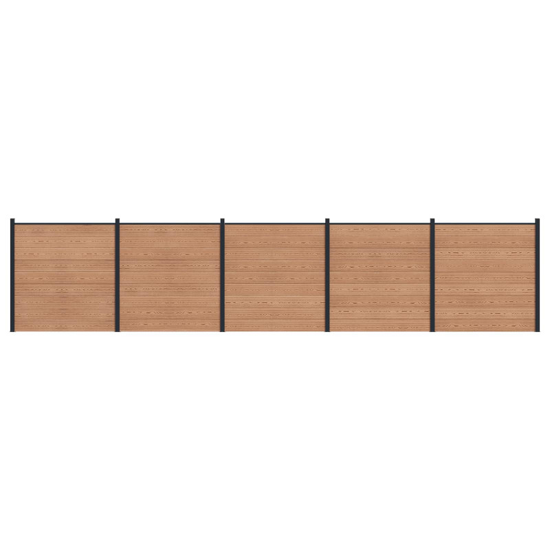 Panel ogrodzeniowy 5 pcs WPC i aluminium brązowy