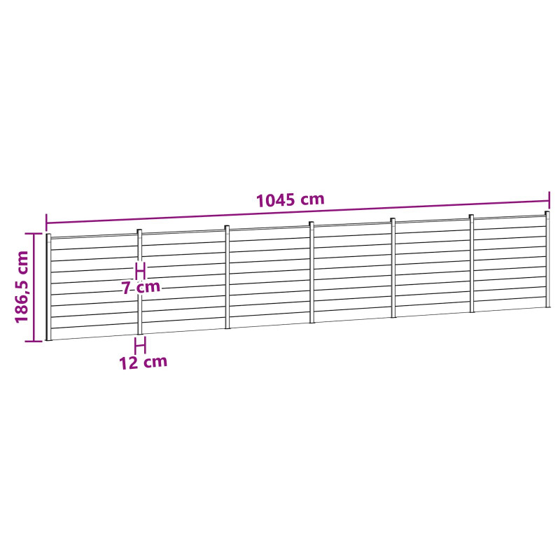 Panel ogrodzeniowy 6 pcs WPC i aluminium brązowy