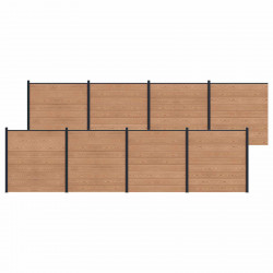 Panel ogrodzeniowy 8 pcs WPC i aluminium brązowy