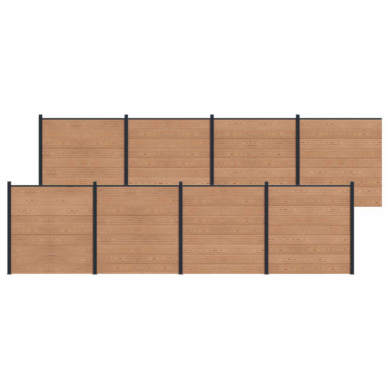 Panel ogrodzeniowy 8 pcs WPC i aluminium brązowy