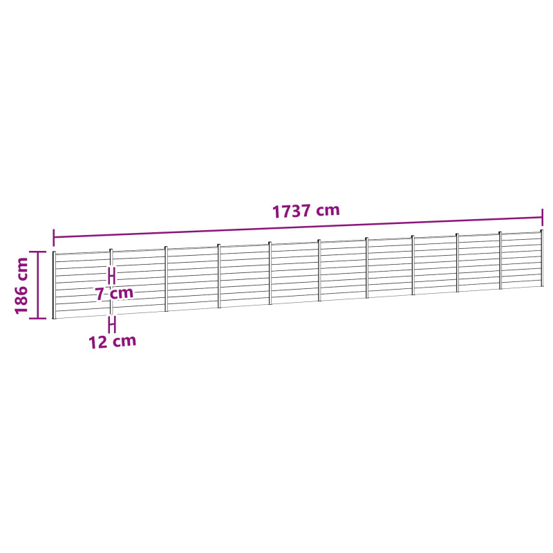 Panel ogrodzeniowy 10 pcs WPC i aluminium brązowy