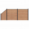 Panel ogrodzeniowy 3 pcs WPC i aluminium brązowy