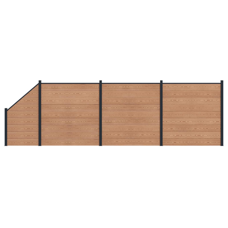Panel ogrodzeniowy 4 pcs WPC i aluminium brązowy