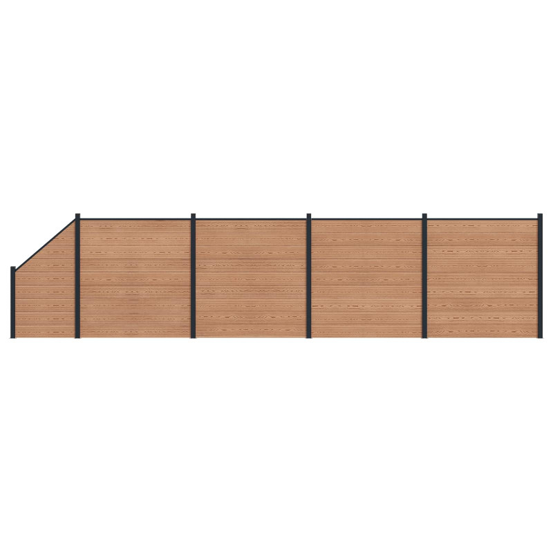 Panel ogrodzeniowy 5 pcs WPC i aluminium brązowy