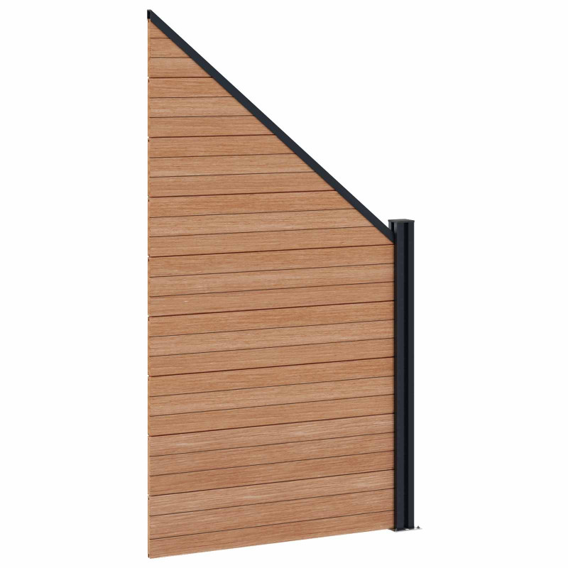 Panel ogrodzeniowy 5 pcs WPC i aluminium brązowy