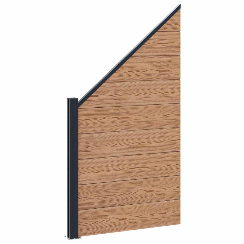 Panel ogrodzeniowy 6 pcs WPC i aluminium brązowy