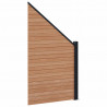 Panel ogrodzeniowy 7 pcs WPC i aluminium brązowy