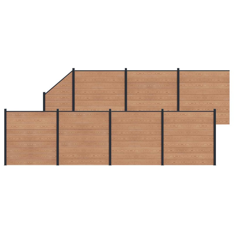Panel ogrodzeniowy 8 pcs WPC i aluminium brązowy