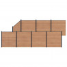 Panel ogrodzeniowy 8 pcs WPC i aluminium brązowy