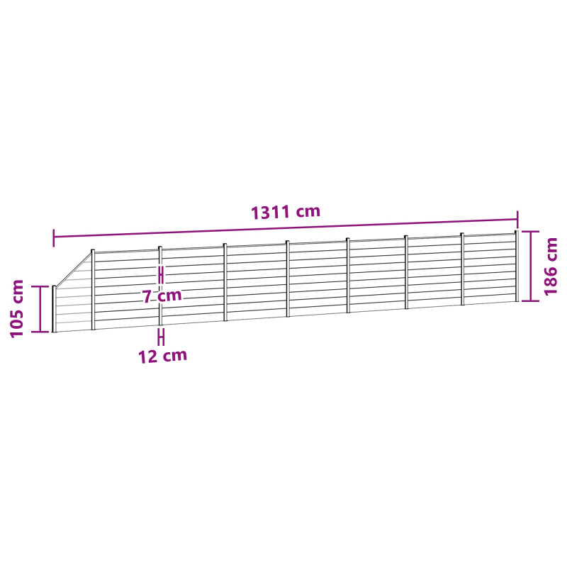 Panel ogrodzeniowy 8 pcs WPC i aluminium brązowy