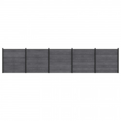 Panel ogrodzeniowy 5 pcs WPC i aluminium Szary