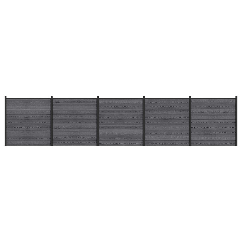 Panel ogrodzeniowy 5 pcs WPC i aluminium Szary