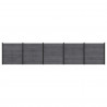 Panel ogrodzeniowy 5 pcs WPC i aluminium Szary