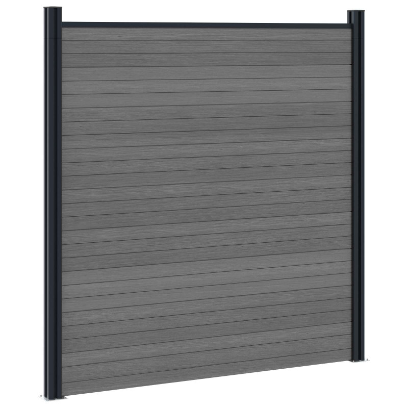 Panel ogrodzeniowy 5 pcs WPC i aluminium Szary