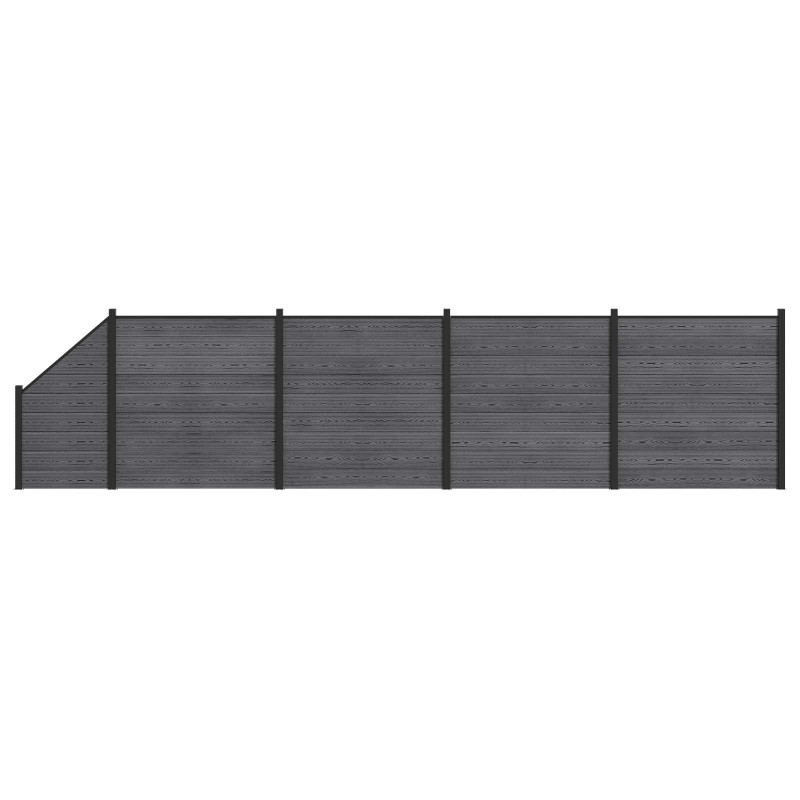 Panel ogrodzeniowy 5 pcs WPC i aluminium Szary