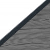 Panel ogrodzeniowy 6 pcs WPC i aluminium Szary