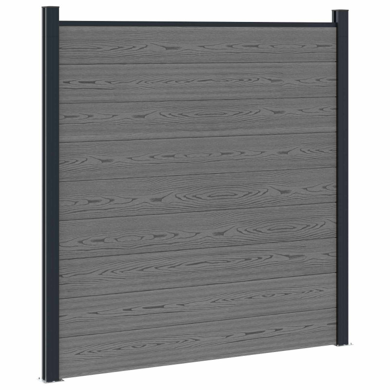 Panel ogrodzeniowy 9 pcs WPC i aluminium Szary
