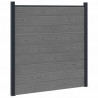 Panel ogrodzeniowy 10 pcs WPC i aluminium Szary