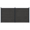 Panel ogrodzeniowy 2 pcs WPC i aluminium Czarny