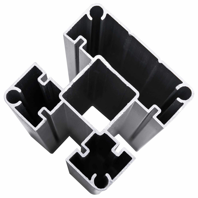 Panel ogrodzeniowy 2 pcs WPC i aluminium Czarny