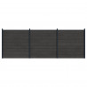 Panel ogrodzeniowy 3 pcs WPC i aluminium Czarny