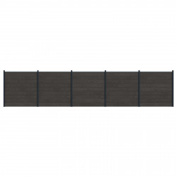 Panel ogrodzeniowy 5 pcs WPC i aluminium Czarny