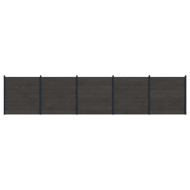 Panel ogrodzeniowy 5 pcs WPC i aluminium Czarny