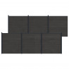 Panel ogrodzeniowy 6 pcs WPC i aluminium Czarny