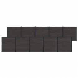 Panel ogrodzeniowy 10 pcs WPC i aluminium Czarny