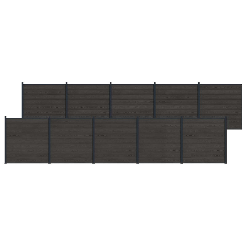 Panel ogrodzeniowy 10 pcs WPC i aluminium Czarny
