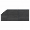 Panel ogrodzeniowy 3 pcs WPC i aluminium Czarny