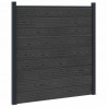 Panel ogrodzeniowy 7 pcs WPC i aluminium Czarny