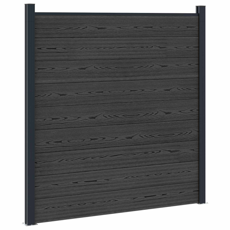 Panel ogrodzeniowy 8 pcs WPC i aluminium Czarny