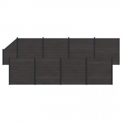 Panel ogrodzeniowy 9 pcs WPC i aluminium Czarny