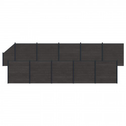 Panel ogrodzeniowy 11 pcs WPC i aluminium Czarny