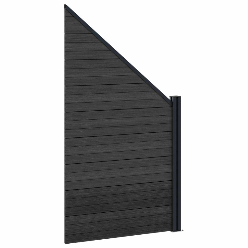 Panel ogrodzeniowy 11 pcs WPC i aluminium Czarny