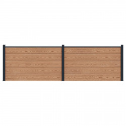 Panel ogrodzeniowy 2 pcs WPC i aluminium brązowy